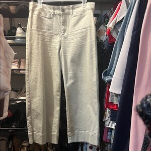 Elegant Cream Wide Leg Women's Pants